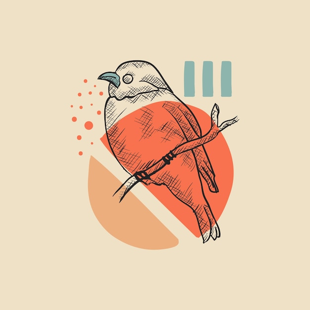 Vektor handgezeichnete vogelillustration 4