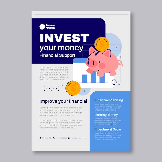 Vektor handgezeichnete vorlage für investitionsplakate