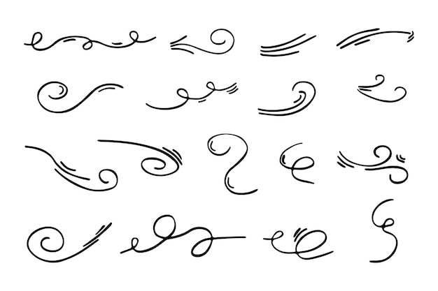 Handgezeichnete Wirbel im Doodle-Stil