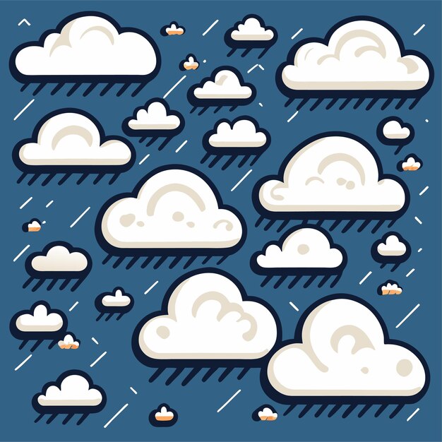 Vektor handgezeichnete wolken-sammlung