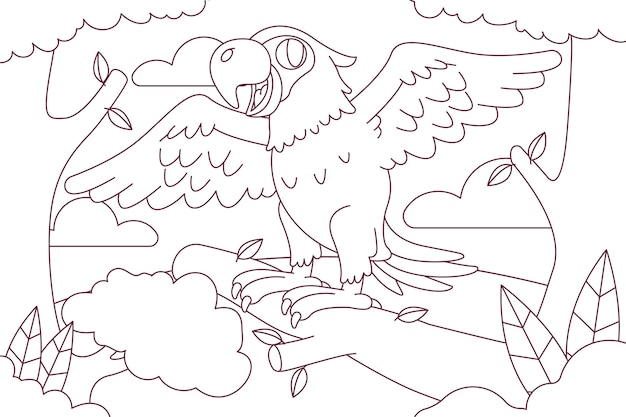 Handgezeichnete Zoo-Tierillustration