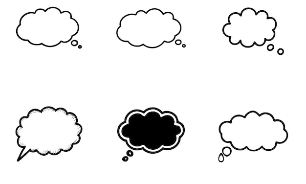 Handgezeichneter Bleistift Sprechblasen und Rahmen Schöne Kreide Doodle Set