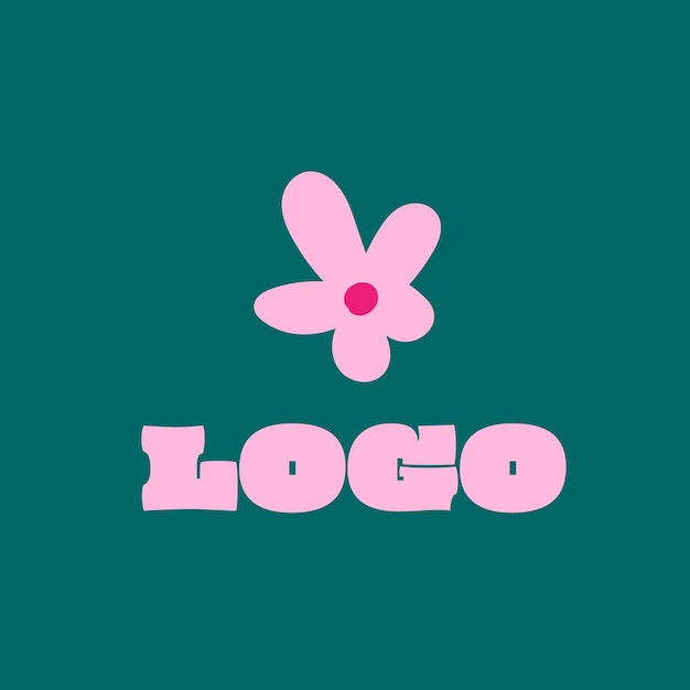 Handgezeichneter Blumen-Logo-Vektor