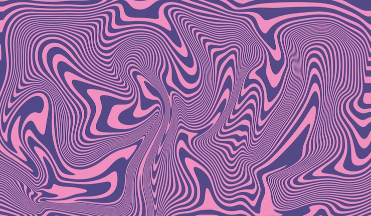 Vektor handgezeichneter bunter retro-stil grooviger psychedelischer hintergrund
