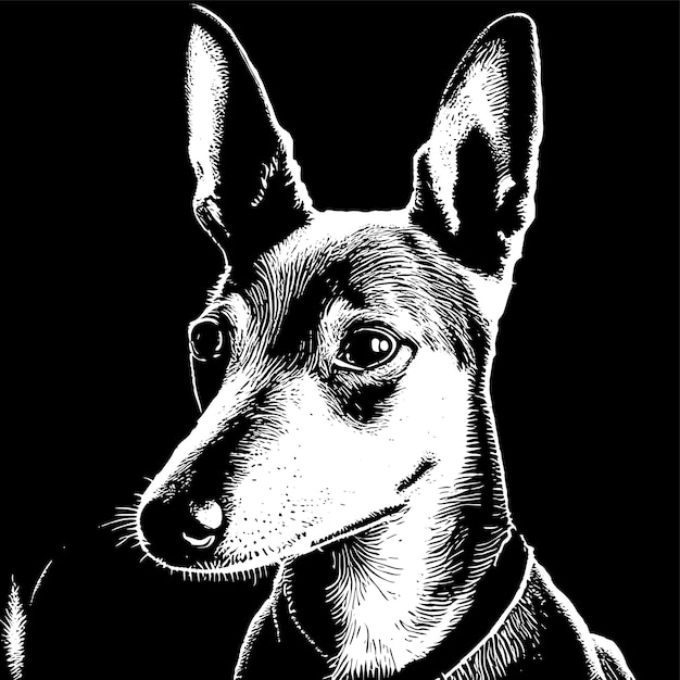 Vektor handgezeichneter cartoon-sticker-icon-konzept isolierter illustration von basenji-hund