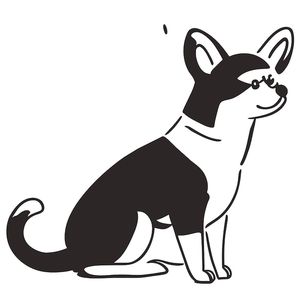 Handgezeichneter cartoon-sticker-icon-konzept isolierter illustration von basenji-hund