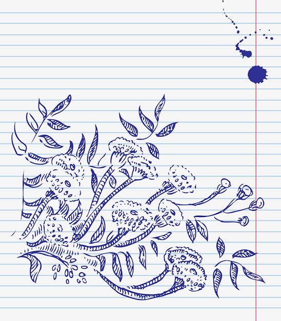 Handgezeichneter doodle-blumenhintergrund