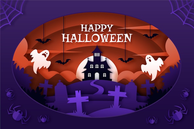 Handgezeichneter flacher Halloween-Hintergrund