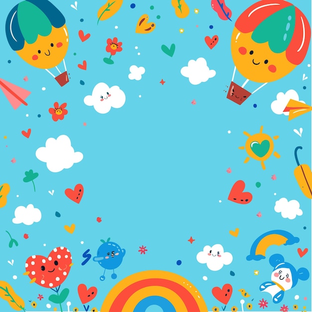 Handgezeichneter Hintergrund zur Feier des Weltkindertages