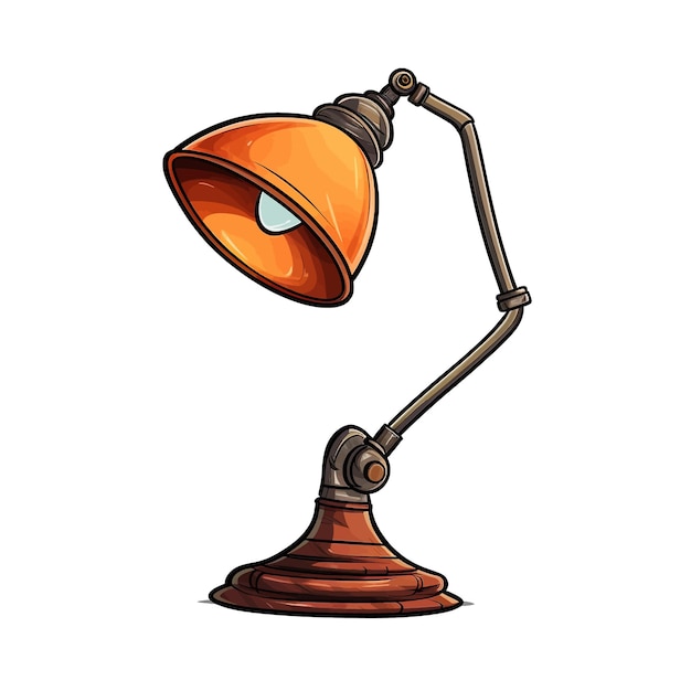 Vektor handgezeichneter lampen-cartoon-vektor-illustration-clipart mit weißem hintergrund