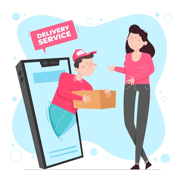 Handgezeichneter Lieferservice