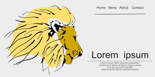 Handgezeichneter löwenkopf. einfaches logo