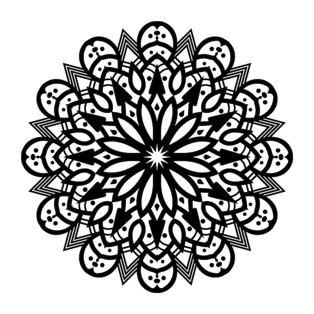 handgezeichneter Lotusblumen-Mandala-Kunststil mit schwarz-weißem Hintergrunddesign-Vektor in abstraktem Luxus