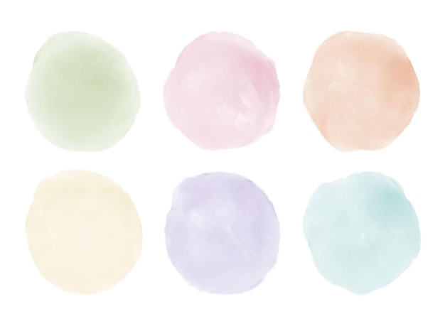 Vektor handgezeichneter pastell-aquarell-kreis-pinsel-set vektor