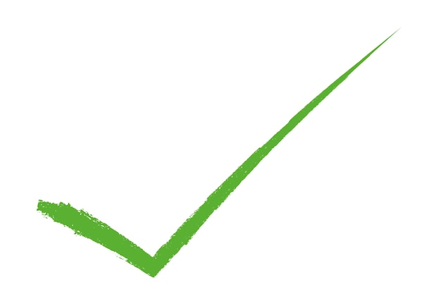 Handgezeichneter Pinselstrich, grünes Kontrollzeichen, Ikonen-Designelement