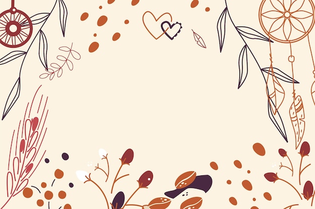 Handgezeichneter Rahmen im Boho-Stil