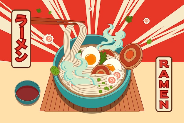 Handgezeichneter Ramen-Hintergrund