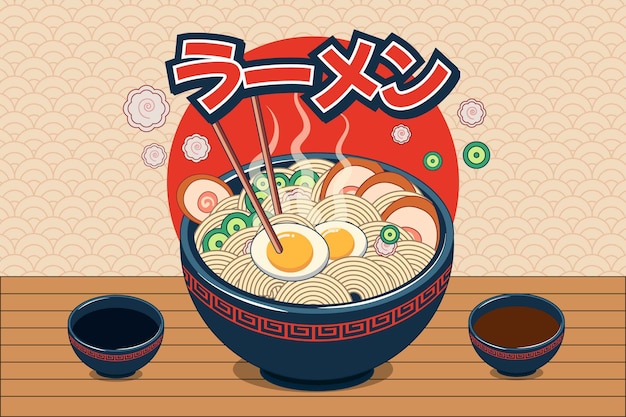 Handgezeichneter Ramen-Hintergrund