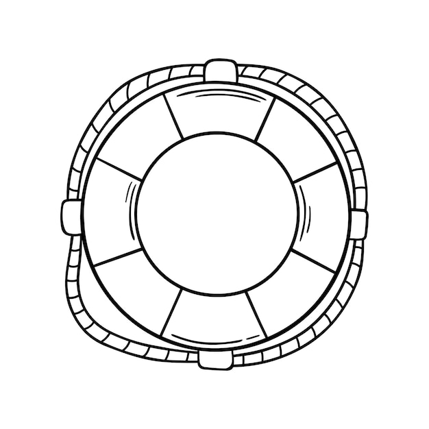 Handgezeichneter Rettungsring im Doodle-Sketch-Stil