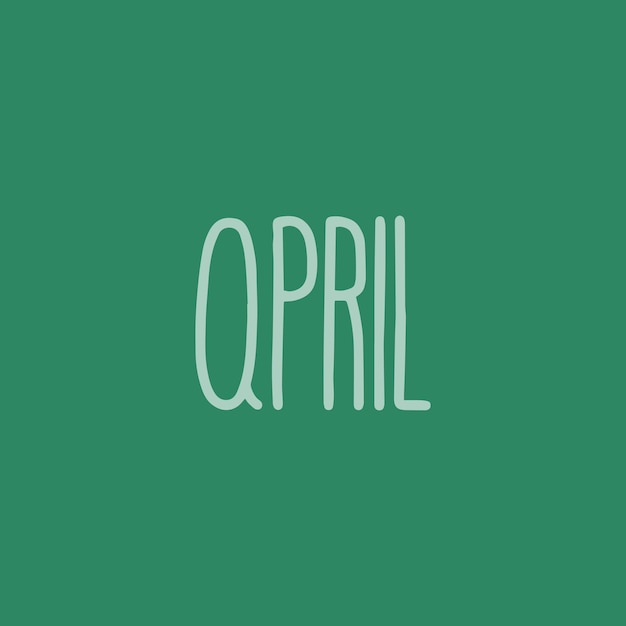 Handgezeichneter schriftzug april monat april für den kalender