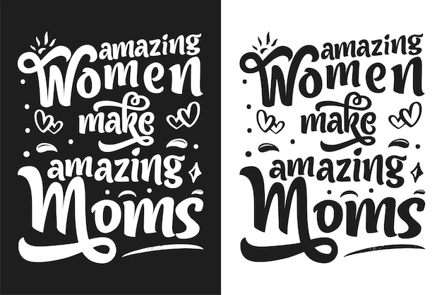 Vektor handgezeichneter schriftzug mama typografie design mit floralem element kann auf becher, t-shirt verwendet werden