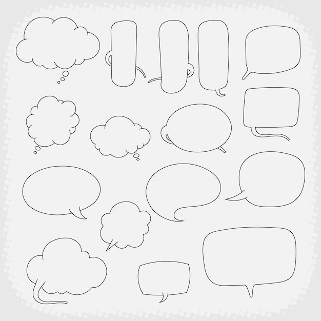 Handgezeichneter schwarzer Umriss Chat-Bubble-Droodle