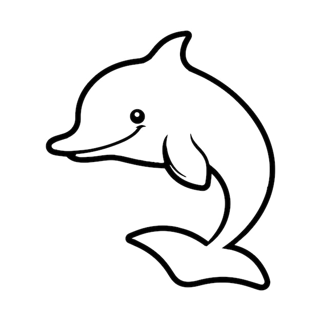 Handgezeichneter süßer Delphin im Doodle-Stil