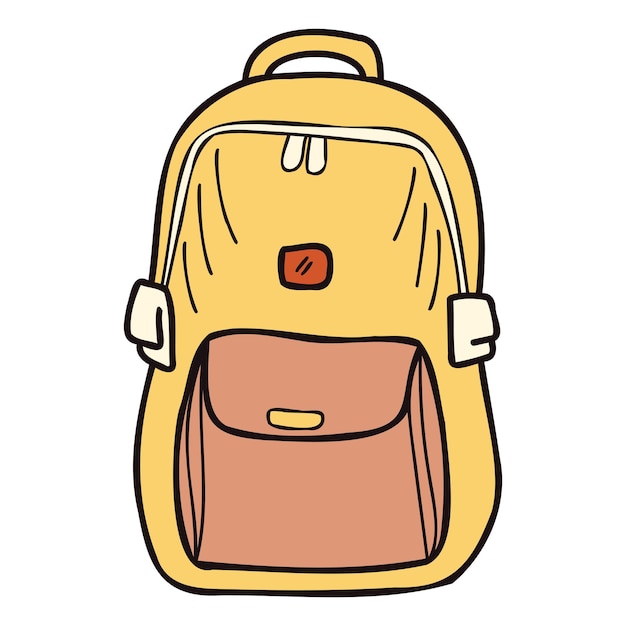 Handgezeichneter süßer Rucksack für Kinder im Doodle-Stil