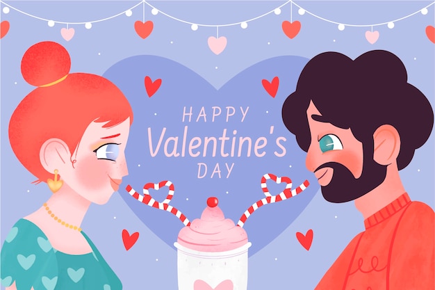 Vektor handgezeichneter valentinstag hintergrund