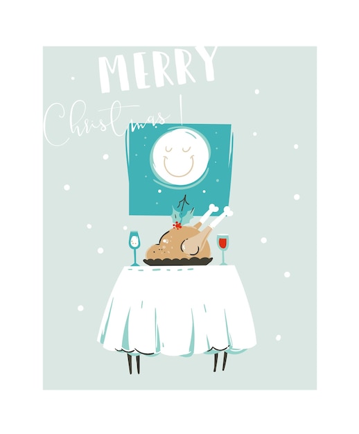 vektor abstrakter spaß frohe weihnachten cartoonillustration mit