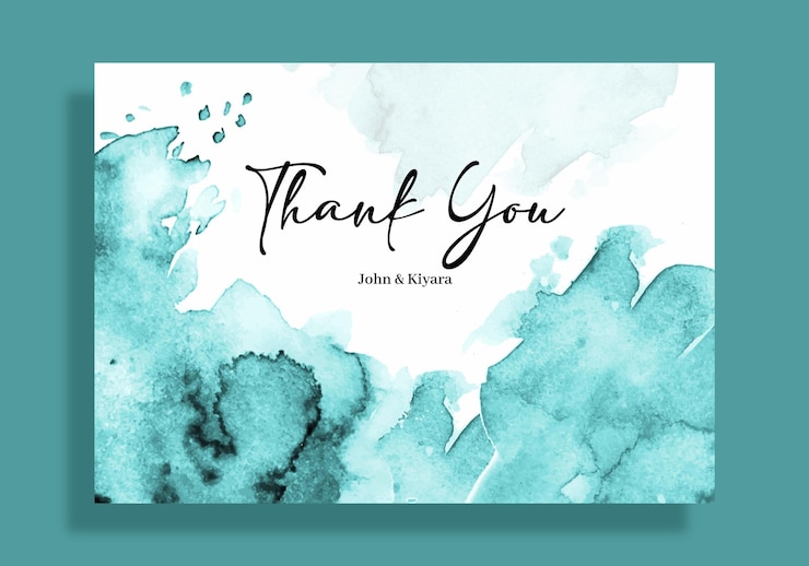 Vektor handgezeichnetes abstraktes aquarell pastell splash oder fleck dekorative dankeschön-kartenvorlage
