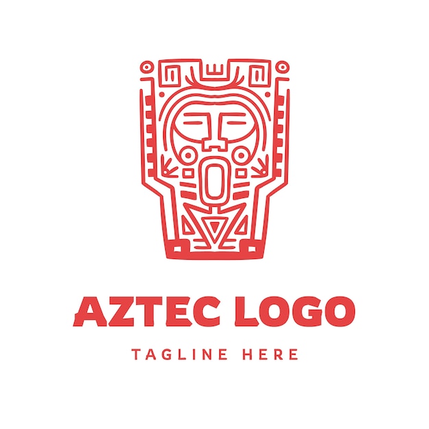 Handgezeichnetes aztekisches logo mit flachem design