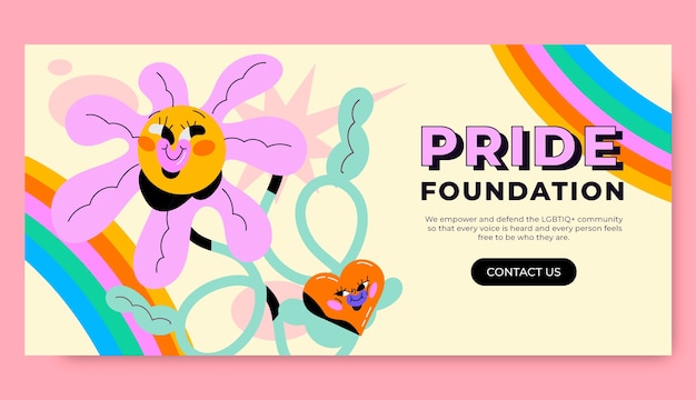 Handgezeichnetes Banner für den Pride-Monat