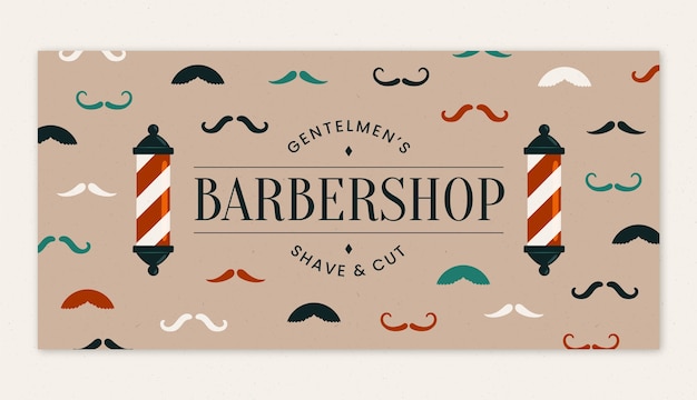 Vektor handgezeichnetes barbershop-banner