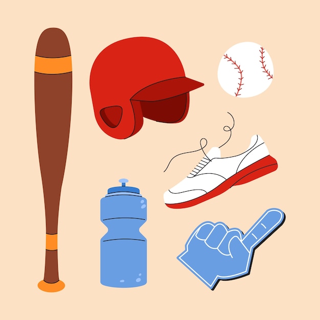 Vektor handgezeichnetes baseball-element