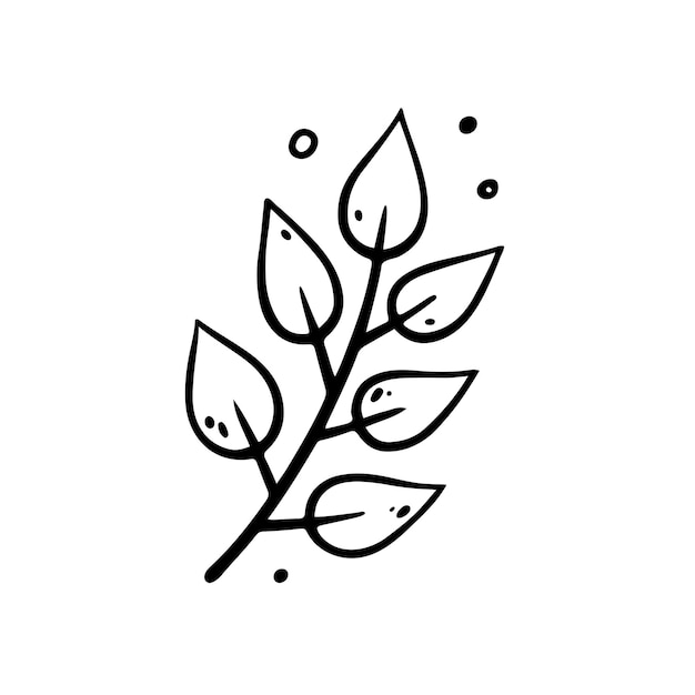 Handgezeichnetes baumzweig-herbstelement vektorillustration im doodle-stil