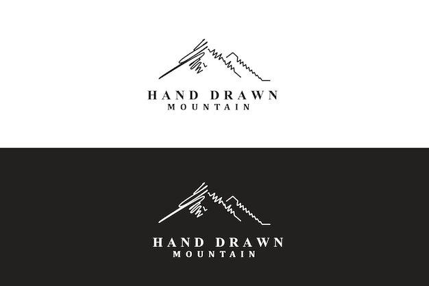 Handgezeichnetes berg-logo-design