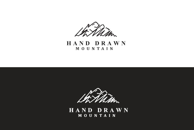 Vektor handgezeichnetes berg-logo-design