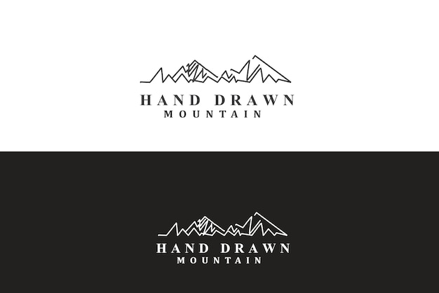 Handgezeichnetes berg-logo-design