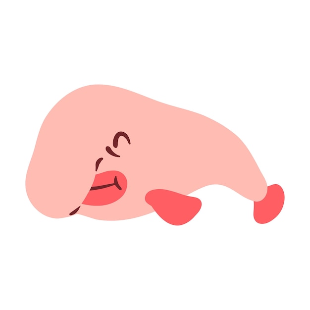 Handgezeichnetes Blobfish-Element.