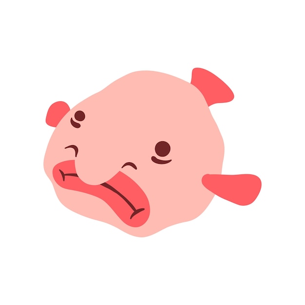 Handgezeichnetes Blobfish-Element.