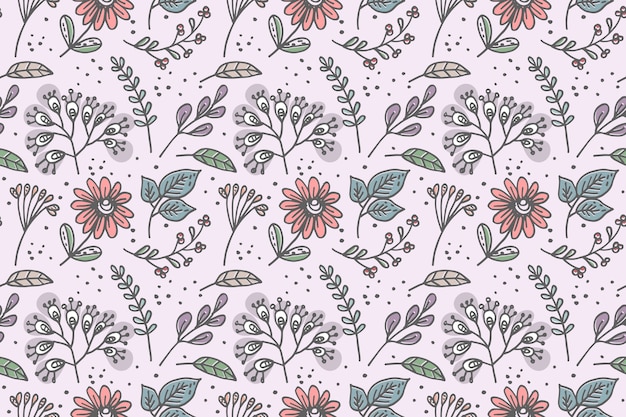 Handgezeichnetes blumenmuster-design