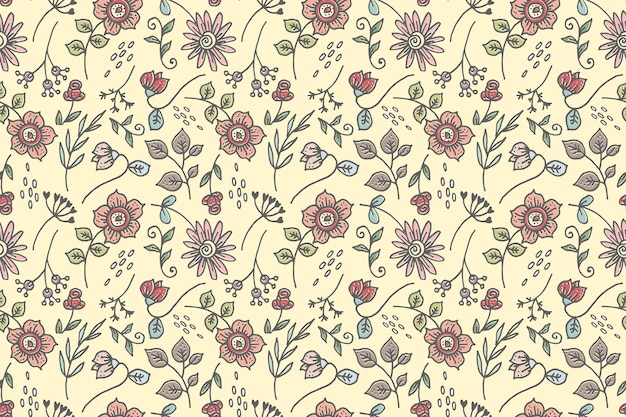 Handgezeichnetes blumenmuster-design