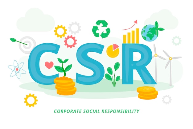 Handgezeichnetes Corporate Social Responsibility-Konzept dargestellt