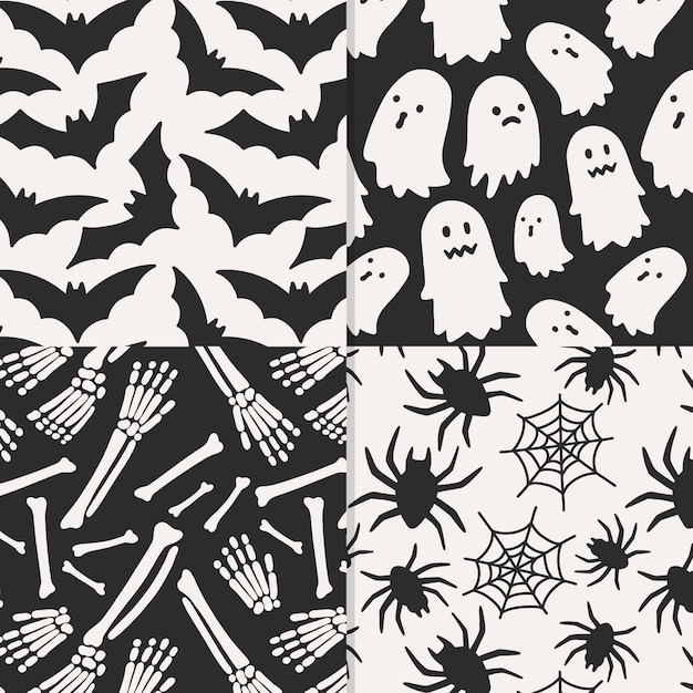 Handgezeichnetes Design der Halloween-Muster