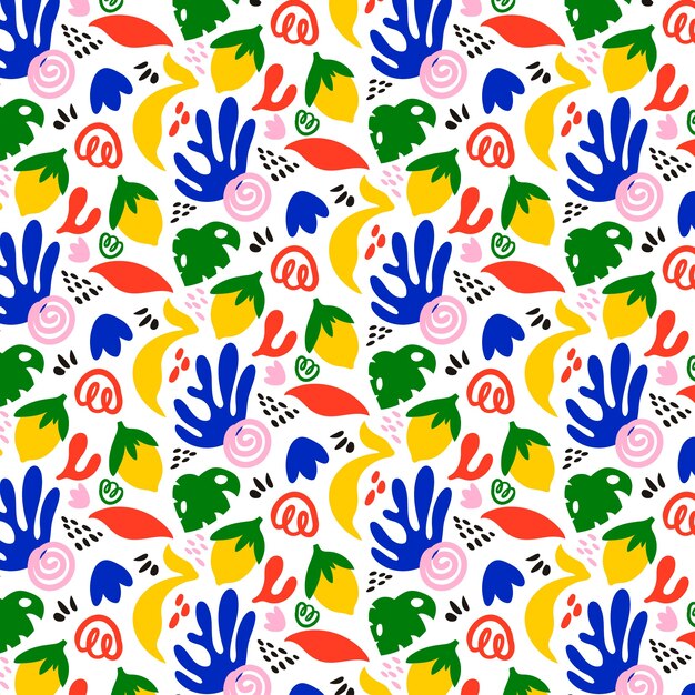 Handgezeichnetes farbenfrohes Matisse-Muster
