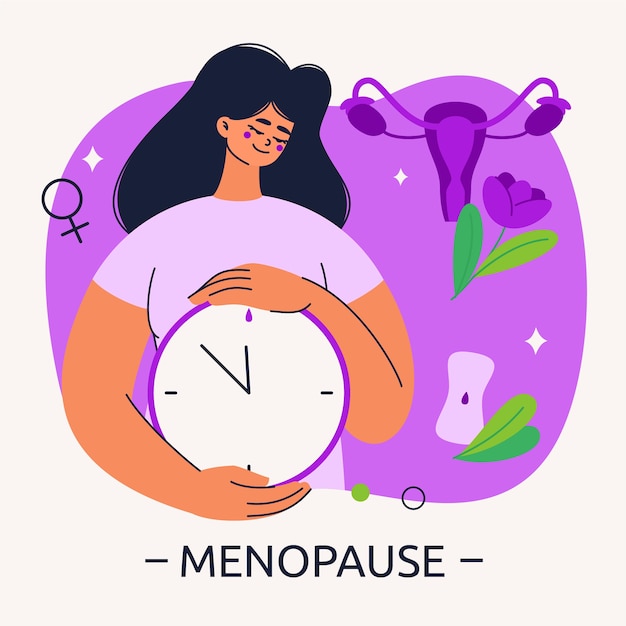 Handgezeichnetes Flachbild der Menopause