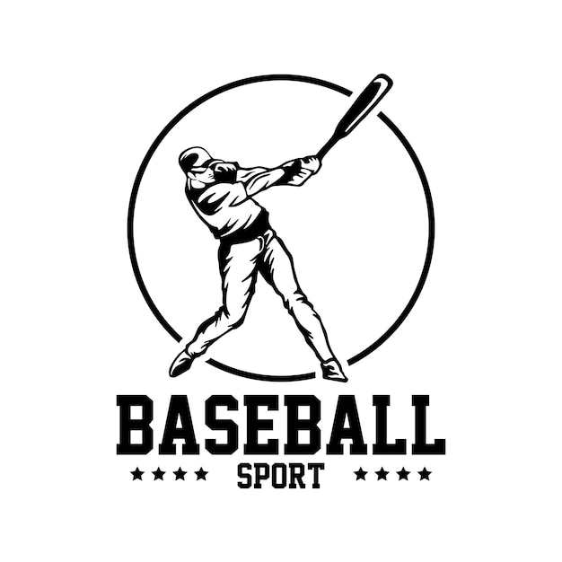 Handgezeichnetes flaches Design-Baseball-Logo