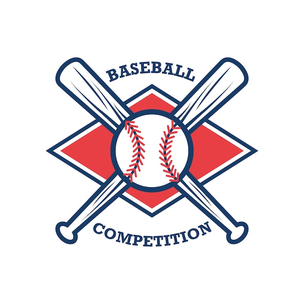 Vektor handgezeichnetes flaches design-baseball-logo