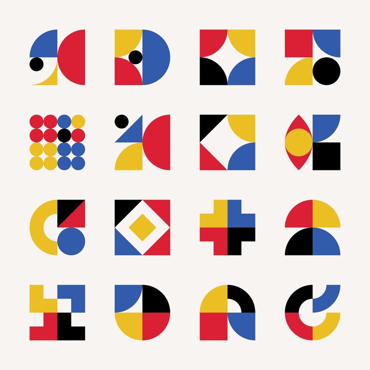 Handgezeichnetes flaches Design Bauhaus-Stil geometrische Formen Sammlung